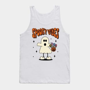 Spooky vibes ghost tshirt design Tank Top